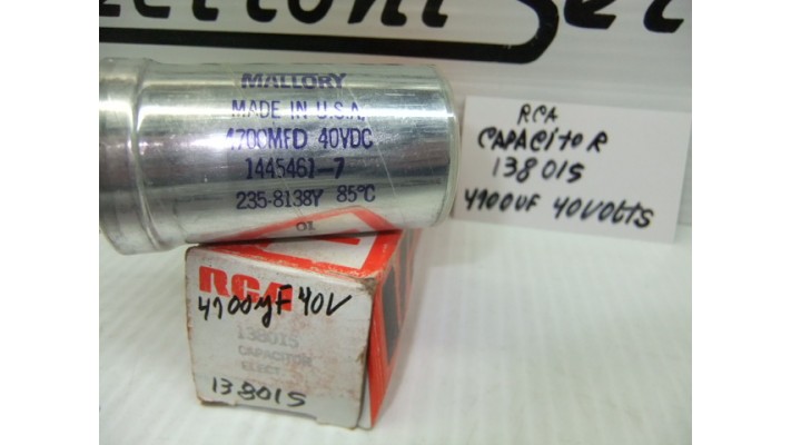 RCA  138015 4700uf 40volts capacitor